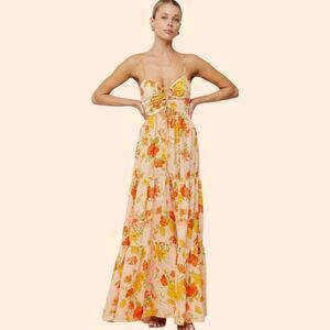 RESA Beverly Printed Cut Out Maxi Dress